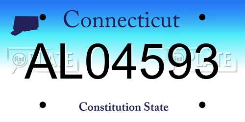AL04593 Connecticut License Plate