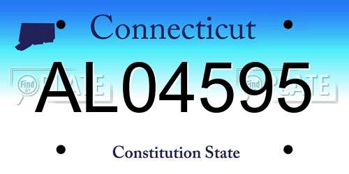 AL04595 Connecticut License Plate