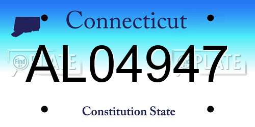 AL04947 Connecticut License Plate