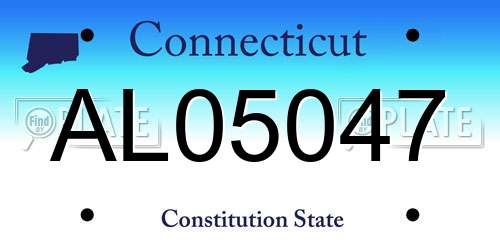 AL05047 Connecticut License Plate