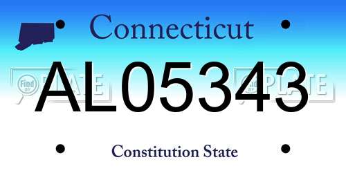 AL05343 Connecticut License Plate