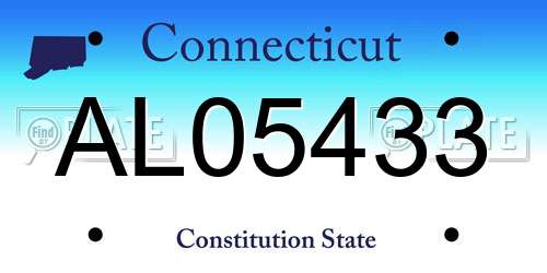 AL05433 Connecticut License Plate