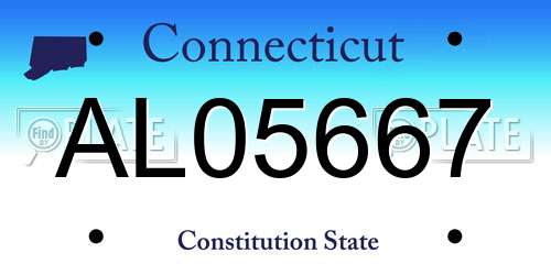 AL05667 Connecticut License Plate