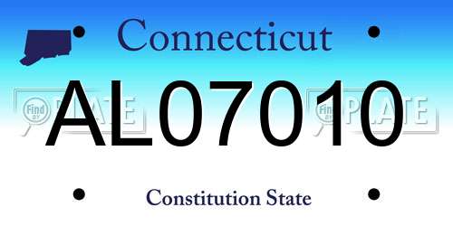 AL07010 Connecticut License Plate