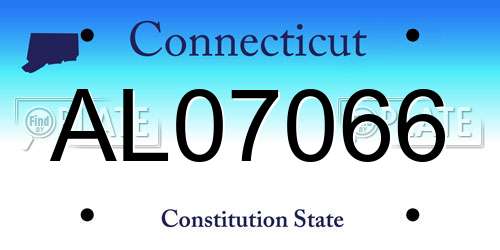 AL07066 Connecticut License Plate
