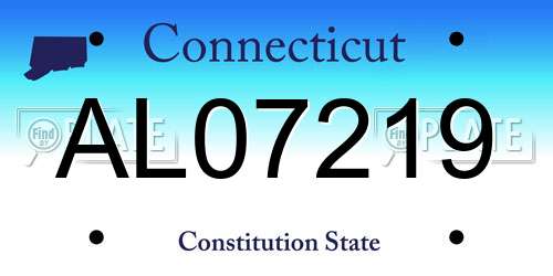 AL07219 Connecticut License Plate