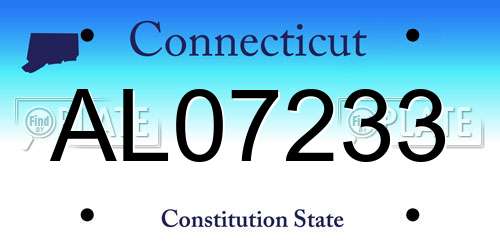 AL07233 Connecticut License Plate