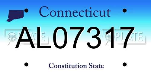 AL07317 Connecticut License Plate
