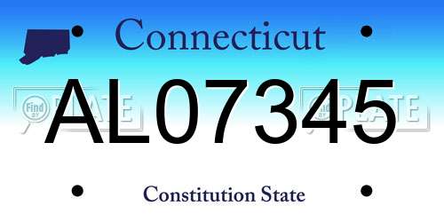 AL07345 Connecticut License Plate