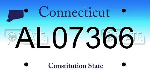 AL07366 Connecticut License Plate