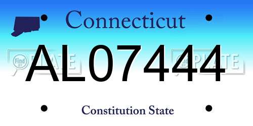 AL07444 Connecticut License Plate