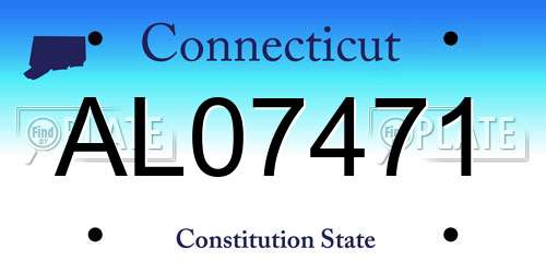 AL07471 Connecticut License Plate