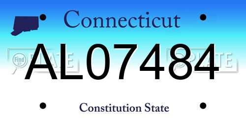 AL07484 Connecticut License Plate