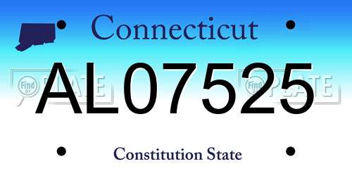 AL07525 Connecticut License Plate