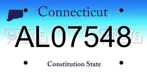 AL07548 Connecticut License Plate