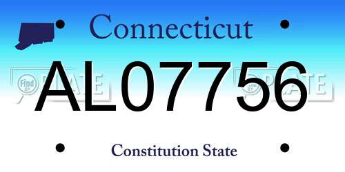 AL07756 Connecticut License Plate