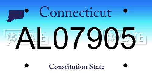 AL07905 Connecticut License Plate