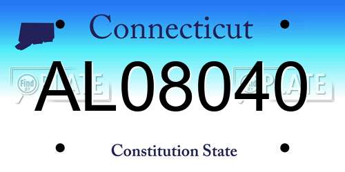AL08040 Connecticut License Plate