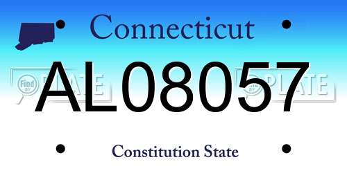 AL08057 Connecticut License Plate