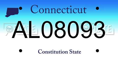 AL08093 Connecticut License Plate