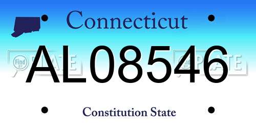 AL08546 Connecticut License Plate
