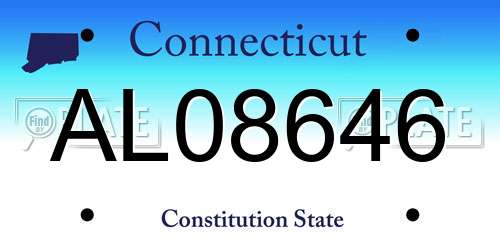 AL08646 Connecticut License Plate