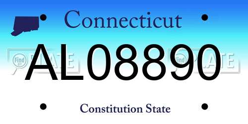 AL08890 Connecticut License Plate