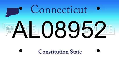 AL08952 Connecticut License Plate