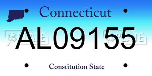 AL09155 Connecticut License Plate