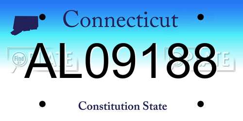 AL09188 Connecticut License Plate