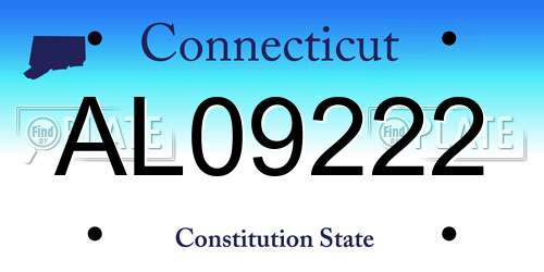 AL09222 Connecticut License Plate