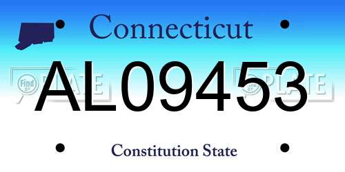 AL09453 Connecticut License Plate