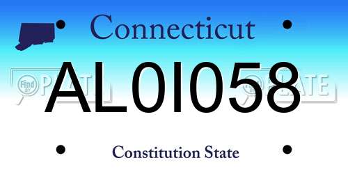 AL0I058 Connecticut License Plate