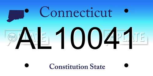 AL10041 Connecticut License Plate