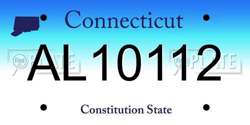 AL10112 Connecticut License Plate