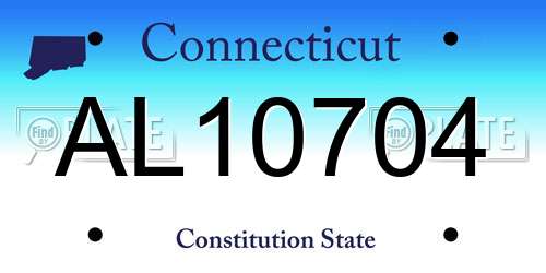 AL10704 Connecticut License Plate