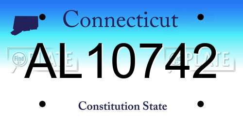 AL10742 Connecticut License Plate