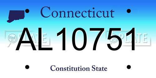 AL10751 Connecticut License Plate