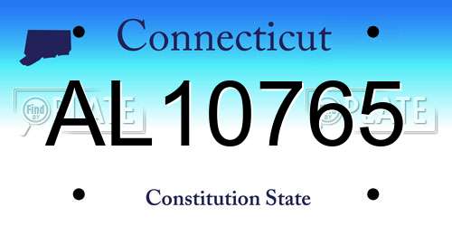 AL10765 Connecticut License Plate