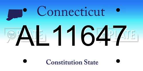AL11647 Connecticut License Plate