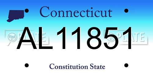 AL11851 Connecticut License Plate