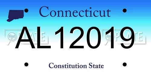 AL12019 Connecticut License Plate