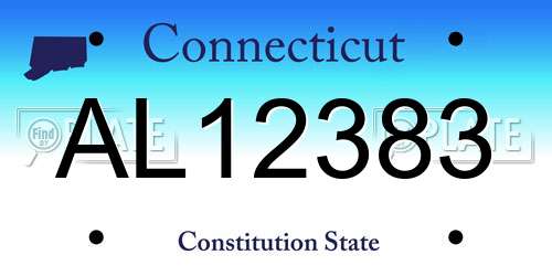 AL12383 Connecticut License Plate