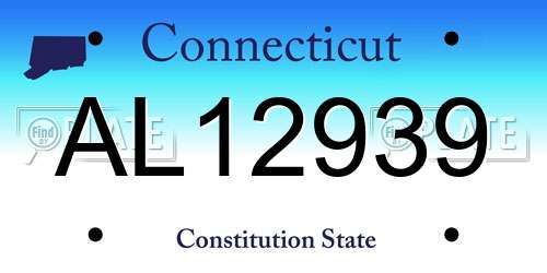AL12939 Connecticut License Plate