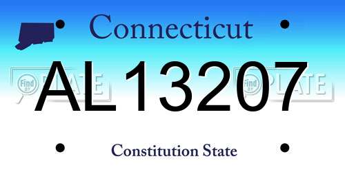 AL13207 Connecticut License Plate