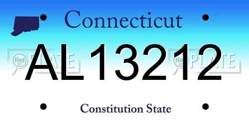 AL13212 Connecticut License Plate