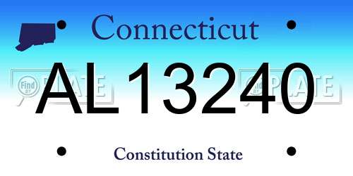AL13240 Connecticut License Plate