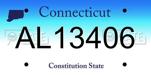 AL13406 Connecticut License Plate