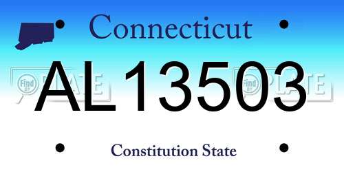 AL13503 Connecticut License Plate