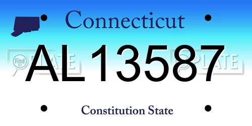 AL13587 Connecticut License Plate